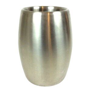 Crate & Barrel Double Wall Wine Chiller Cooler Brushed Stainless Steel